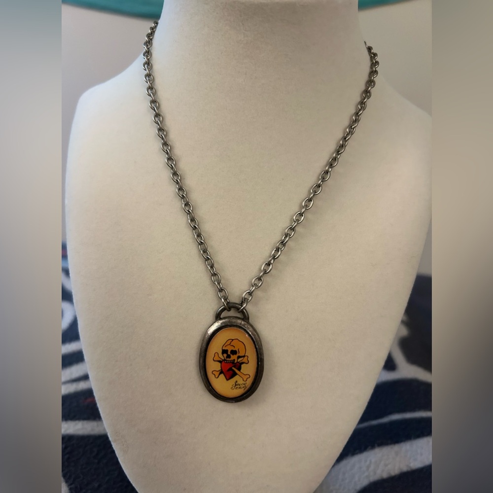 Sailor Jerry Skull Pendant Necklace